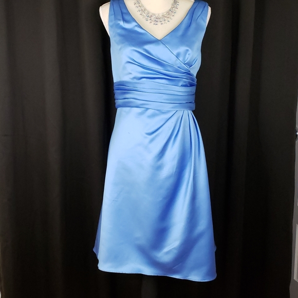 David's Bridal Dresses Davids Bridal Blue Satin Dress Style F4823